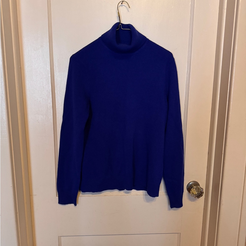 Cashmere Royal Blue Turtleneck Sweater